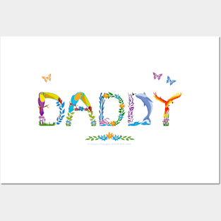 DADDY - tropical word art Posters and Art